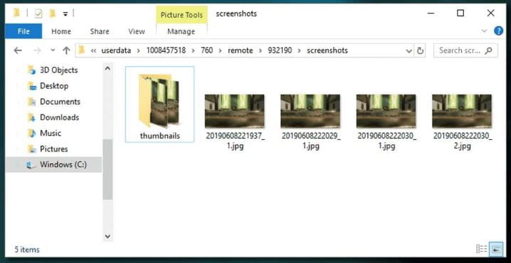 Steam App Screenshots Folder