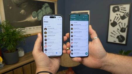 How to Use the Same WhatsApp Account on Two Phones A smartphone screen displaying the new WhatsApp Companion Mode feature, symbolizing multi-device connectivity and synchronization.