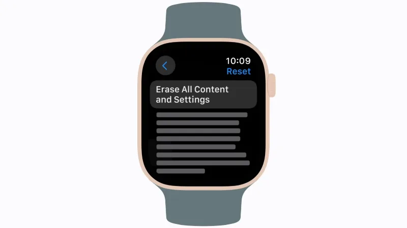 Click this erase all content and settings option to unpair apple watch.