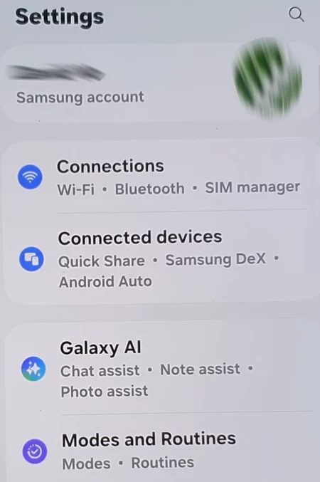 Click this Connections in Settings menu.
