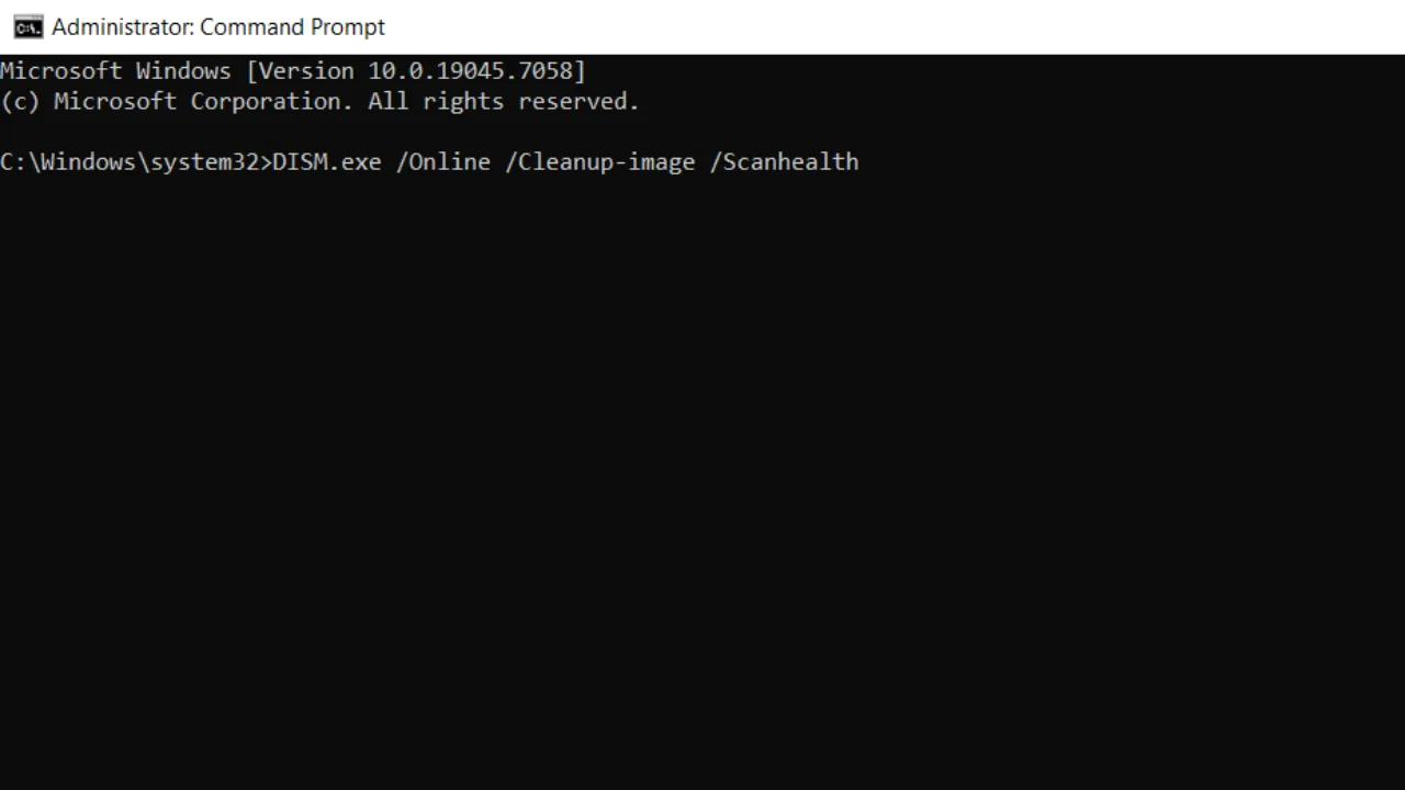 DISM command in Windows cmd.