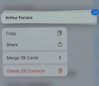 Pop-up to Delete Multiple iPhone Contacts at Once.
