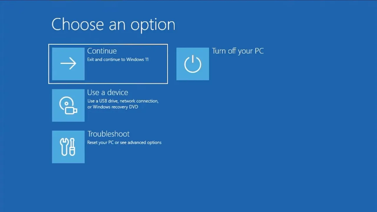 WinRE Automatic Repair screen - Windows 11