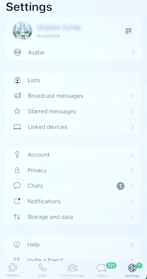 Linked devices option in settings on iPhone.