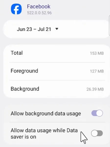 Option to Stop Background Data Usage on Android.