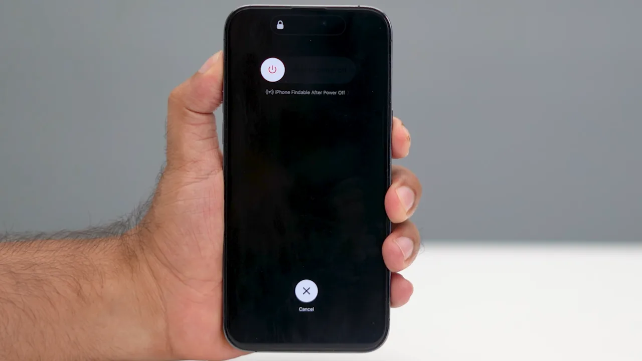 Hold Side and Volume Down simultaneously until the power slider appears.