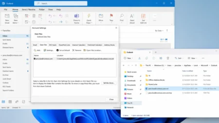 Steps to rebuild a corrupted OST file in Microsoft Outlook on Windows.