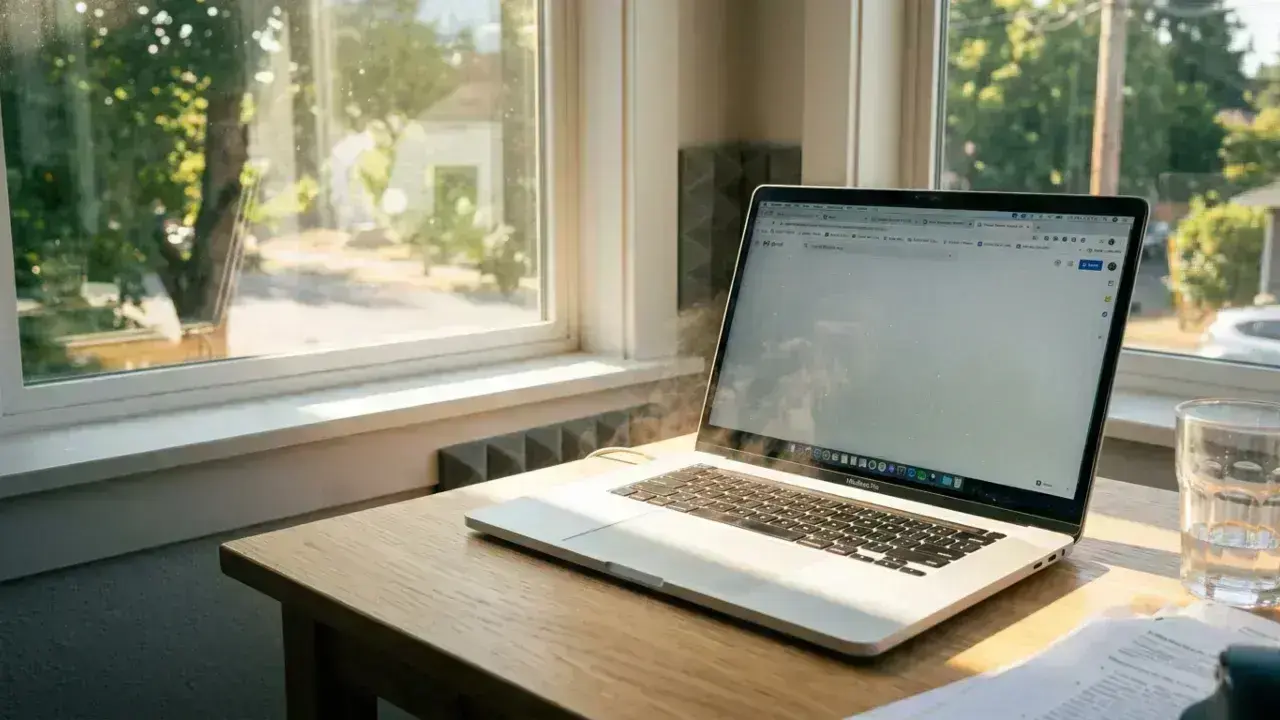 Laptop in sunlight overheating.
